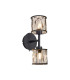 Keene 2 Light G9 Switched Up / Down Wall Lamp Sand Black / Clear Crystal Shade-1