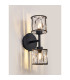 Keene 2 Light G9 Switched Up / Down Wall Lamp Sand Black / Clear Crystal Shade-3