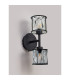 Keene 2 Light G9 Switched Up / Down Wall Lamp Sand Black / Clear Crystal Shade-13