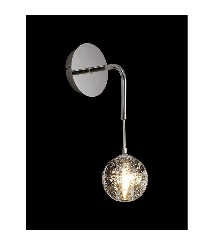 Keene 1 Light G9 Bubble Glass Adjustable Wall Lamp Polished Chrome / Clear Glass-3