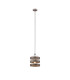 Georgetown 24cm Multi Height Pendant/Semi Flush 1 Light E27 Satin Nickel/Grey Wood-7
