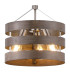 Georgetown 35cm Multi Height Pendant/Semi Flush 3 Light E27 Satin Nickel/Grey Wood-7