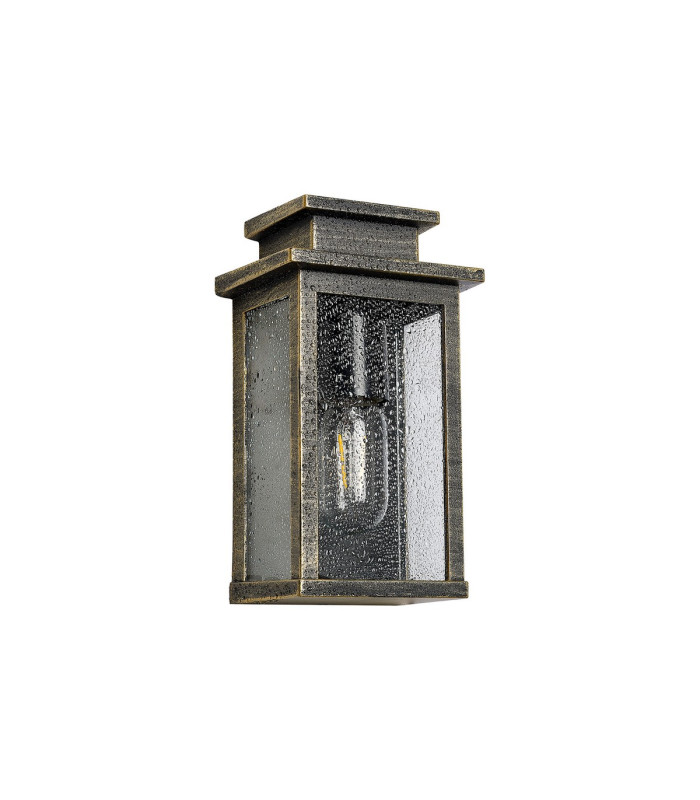 Vero 24cm Wall Lamp 1 x E27 IP44 Black/Brushed Gold -9