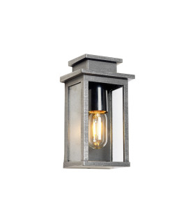 Vero 24cm Wall Lamp 1 x E27 IP44 Black/Brushed Silver -1