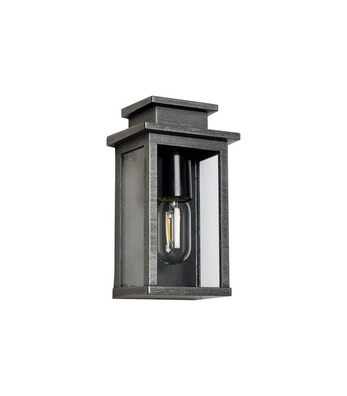 Vero 24cm Wall Lamp 1 x E27 IP44 Black/Brushed Silver -4