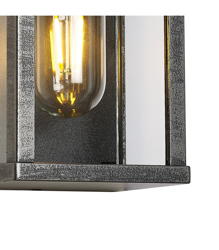 Vero 24cm Wall Lamp 1 x E27 IP44 Black/Brushed Silver -6
