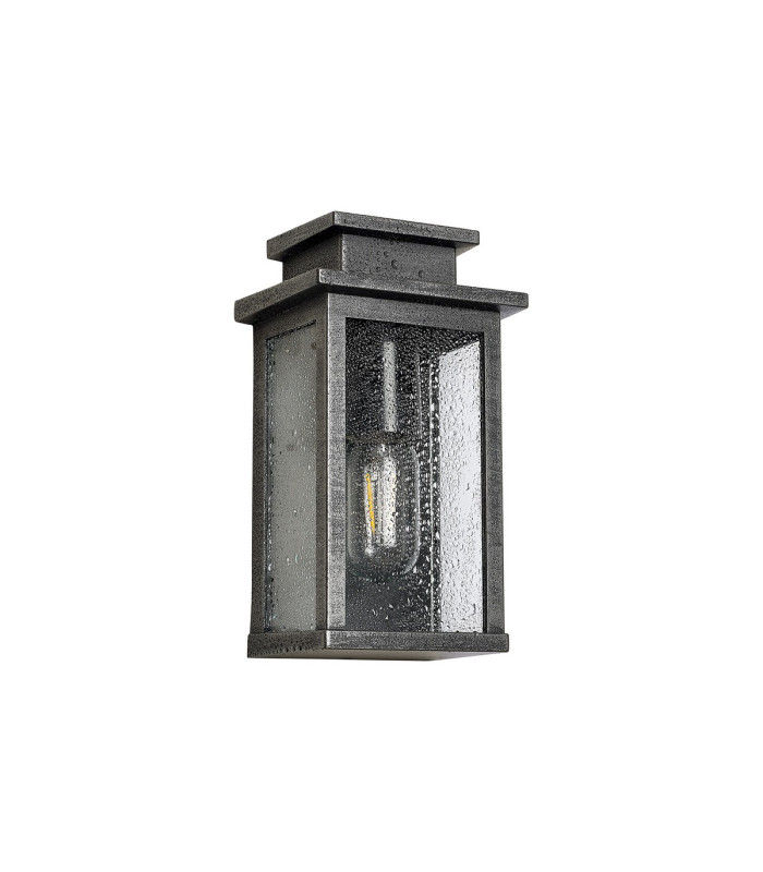 Vero 24cm Wall Lamp 1 x E27 IP44 Black/Brushed Silver -9