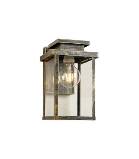 Vero 28cm Wall Lamp 1 x E27 IP44 Black/Brushed Gold -1