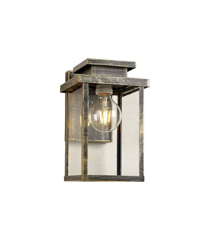 Vero 28cm Wall Lamp 1 x E27 IP44 Black/Brushed Gold -1