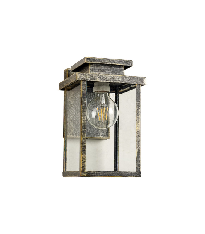 Vero 28cm Wall Lamp 1 x E27 IP44 Black/Brushed Gold -4