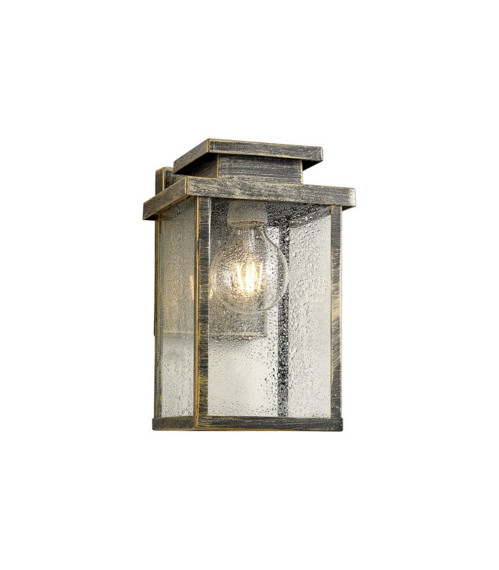 Vero 28cm Wall Lamp 1 x E27 IP44 Black/Brushed Gold -5