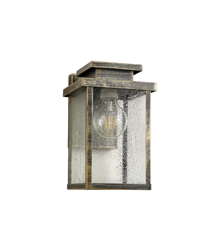 Vero 28cm Wall Lamp 1 x E27 IP44 Black/Brushed Gold -9