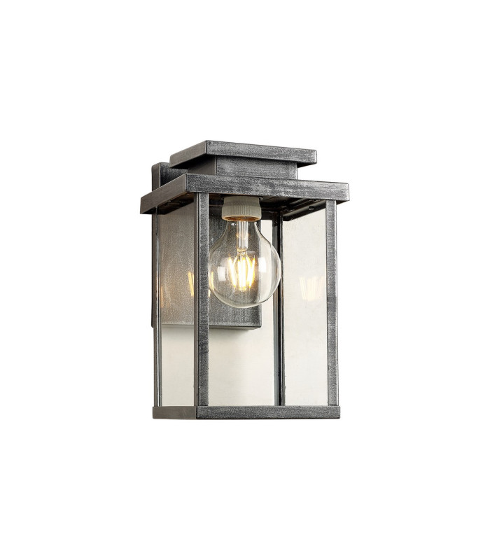 Vero 28cm Wall Lamp 1 x E27 IP44 Black/Brushed Silver -1
