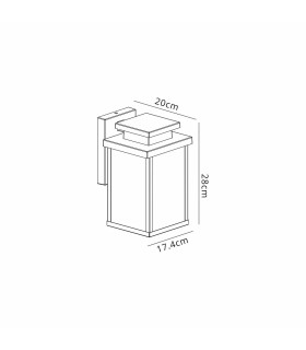 Vero 28cm Wall Lamp 1 x E27 IP44 Black/Brushed Silver -2