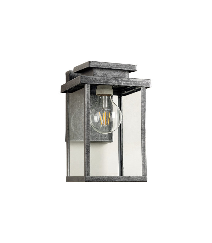 Vero 28cm Wall Lamp 1 x E27 IP44 Black/Brushed Silver -5