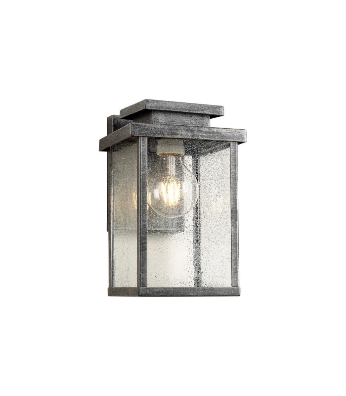 Vero 28cm Wall Lamp 1 x E27 IP44 Black/Brushed Silver -6