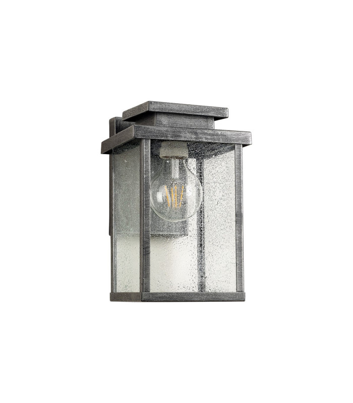 Vero 28cm Wall Lamp 1 x E27 IP44 Black/Brushed Silver -10