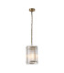 Butler 20.5cm Pendant 1 Light E27 Antique Brass / Narrow Ribbed Clear (B) Glass-1