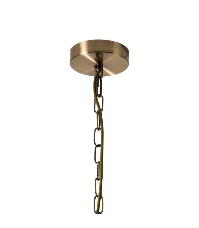 Butler 20.5cm Pendant 1 Light E27 Antique Brass / Narrow Ribbed Clear (B) Glass-5