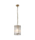 Butler 20.5cm Pendant 1 Light E27 Antique Brass / Wide Ribbed Clear (C) Glass-1