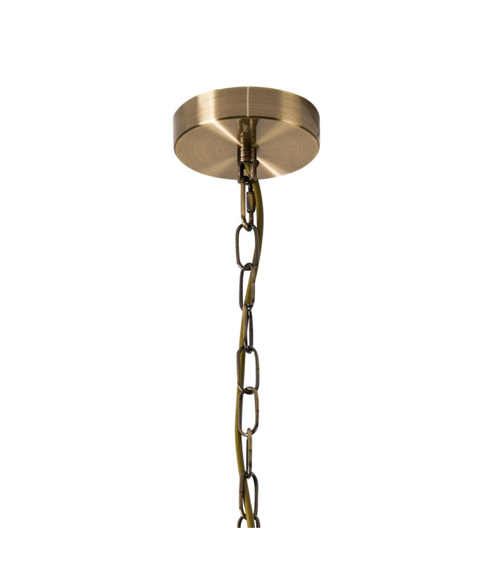 Butler 20.5cm Pendant 1 Light E27 Antique Brass / Wide Ribbed Clear (C) Glass-5