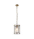 Butler 20.5cm Pendant 1 Light E27 Antique Brass / Cobbled Clear (D) Glass-1