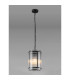 Butler 20.5cm Pendant 1 Light E27 Matt Black / Narrow Ribbed Clear (B) Glass-3
