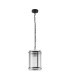 Butler 20.5cm Pendant 1 Light E27 Matt Black / Narrow Ribbed Clear (B) Glass-4