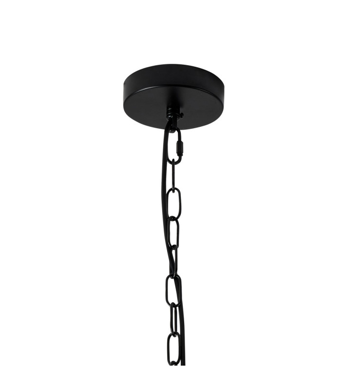 Butler 20.5cm Pendant 1 Light E27 Matt Black / Narrow Ribbed Clear (B) Glass-5