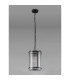 Butler 20.5cm Pendant 1 Light E27 Matt Black / Narrow Ribbed Clear (B) Glass-7