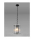Butler 20.5cm Pendant 1 Light E27 Matt Black / Wide Ribbed Clear (C) Glass-3
