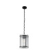 Butler 20.5cm Pendant 1 Light E27 Matt Black / Wide Ribbed Clear (C) Glass-4