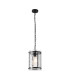 Butler 20.5cm Pendant 1 Light E27 Matt Black / Cobbled Clear (D) Glass-1