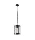 Butler 20.5cm Pendant 1 Light E27 Matt Black / Cobbled Clear (D) Glass-4