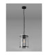 Butler 20.5cm Pendant 1 Light E27 Matt Black / Cobbled Clear (D) Glass-7