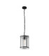 Butler 20.5cm Pendant 1 Light E27 Matt Black / Seeded Clear (E) Glass-4
