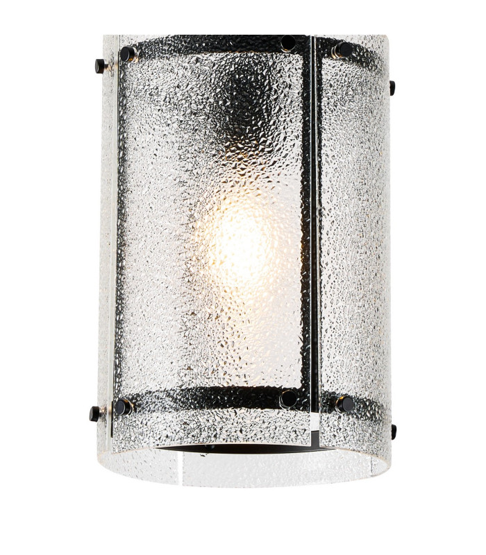 Butler 20.5cm Pendant 1 Light E27 Matt Black / Seeded Clear (E) Glass-6