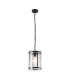 Butler 20.5cm Pendant 1 Light E27 Matt Black / Rippled Clear (F) Glass-1