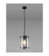 Butler 20.5cm Pendant 1 Light E27 Matt Black / Rippled Clear (F) Glass-3