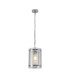 Butler 20.5cm Pendant 1 Light E27 Polished Chrome / Cobbled Clear (D) Glass-1