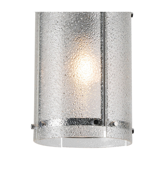 Butler 20.5cm Pendant 1 Light E27 Polished Chrome / Seeded Clear (E) Glass-6