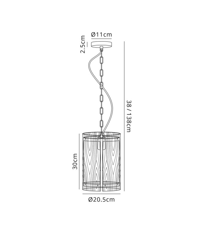 Butler 20.5cm Pendant 1 Light E27 Polished Chrome / Rippled Clear (F) Glass-2