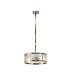 Butler 35cm Pendant 2 Light E27 Antique Brass / Seeded Clear (E) Glass-1