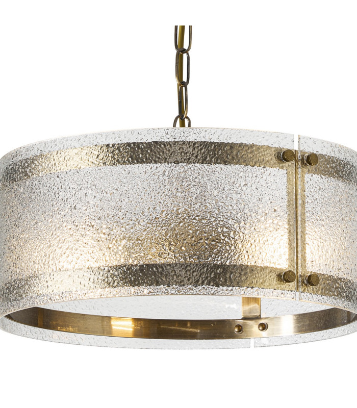 Butler 35cm Pendant 2 Light E27 Antique Brass / Seeded Clear (E) Glass-6