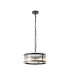 Butler 35cm Pendant 2 Light E27 Matt Black / Narrow Ribbed Clear (B) Glass-1