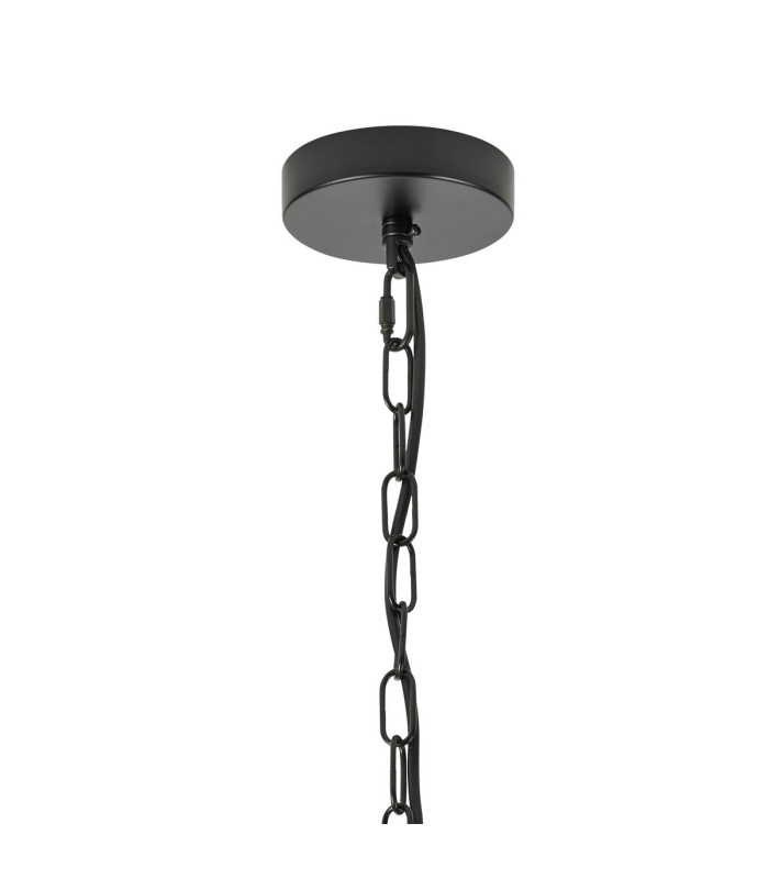 Butler 35cm Pendant 2 Light E27 Matt Black / Narrow Ribbed Clear (B) Glass-4