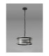Butler 35cm Pendant 2 Light E27 Matt Black / Narrow Ribbed Clear (B) Glass-6