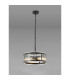 Butler 35cm Pendant 2 Light E27 Matt Black / Wide Ribbed Clear (C) Glass-3