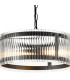 Butler 35cm Pendant 2 Light E27 Matt Black / Wide Ribbed Clear (C) Glass-6