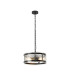 Butler 35cm Pendant 2 Light E27 Matt Black / Cobbled Clear (D) Glass-1